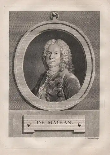 De Mairan - Jean Jacques d'Ortous de Mairan (1678-1771) geophysicist astronomer chronobiologist geology Portra