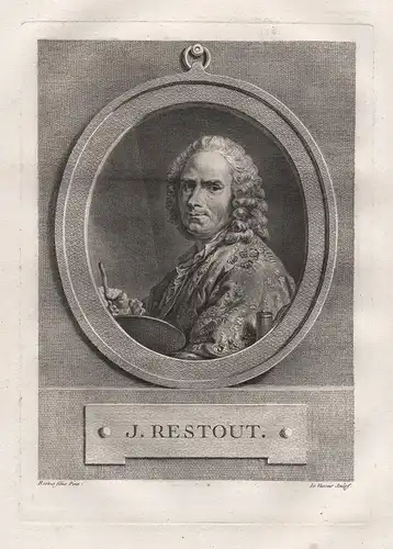 J. Restout - Jean-Bernard Restout (1732-1797) painter peintre Maler Portrait