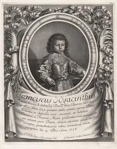 Franciscus J. Cyacinthus. - Francesco Giacinto di Savoia (1632-1638) Savoie Savoy Savoyen Portrait