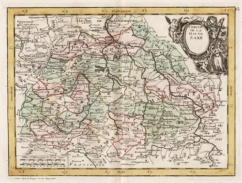 Cercle de la Haute Saxe - Sachsen Dresden Zwickau Magdeburg Karte map