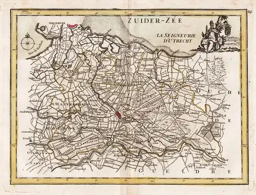 La Seigneurie d'Utrecht - Utrecht Amsterdam Nederland Niederlande Holland Karte map Kupferstich antique print