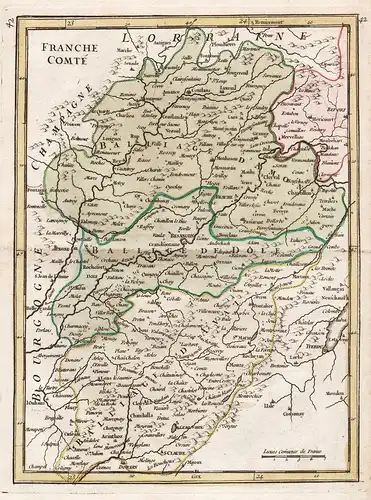 Franche comte - Franche Comte France carte gravure Besancon Karte map