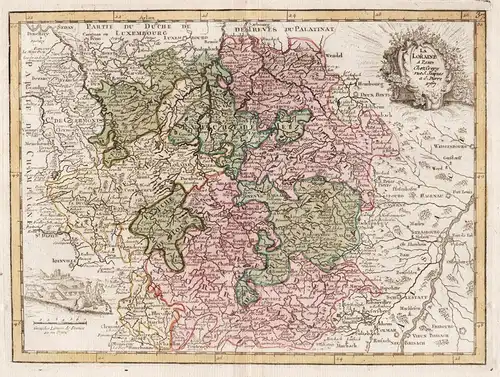 La Lorraine - Lorraine France gravure carte Karte map