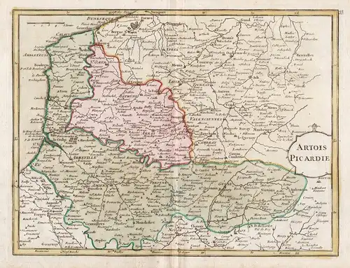 Artois Picardie - Artois Picardie France gravure carte Karte map