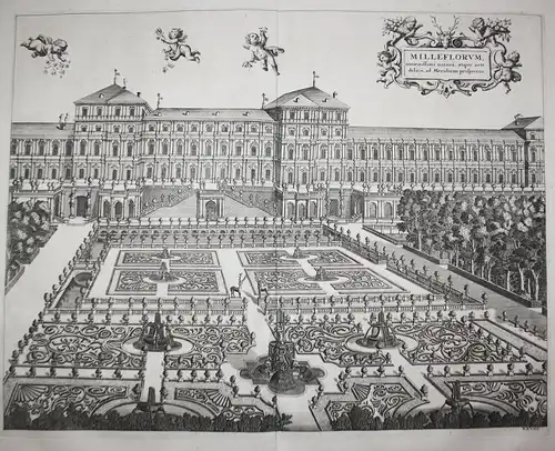 Milleflorum amoenissimi natura... - Torino Turin Castello di Mirafiori veduta Italia Italy Italien incisione