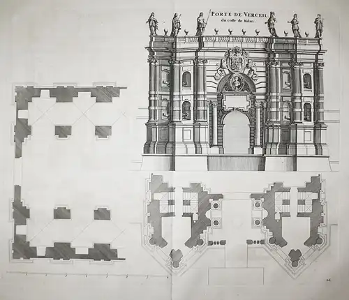 Porte de Verceil du costé de Milan - Vercelli Porte city gate Piemonte Italia Italy Italien incisione veduta