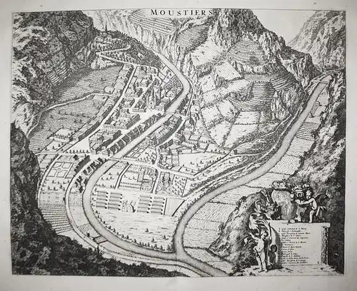 Moustiers - Moutiers Albertville Savoie Auvergne gravure