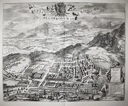 Rupes Allobrogum, vulgo La Roche - La Roche-sur-Foron Haute-Savoie Auvergne gravure