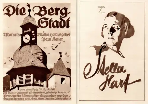 Ludwig Hohlwein Reklame Werbung Plakat Stella Harf Bergstadt