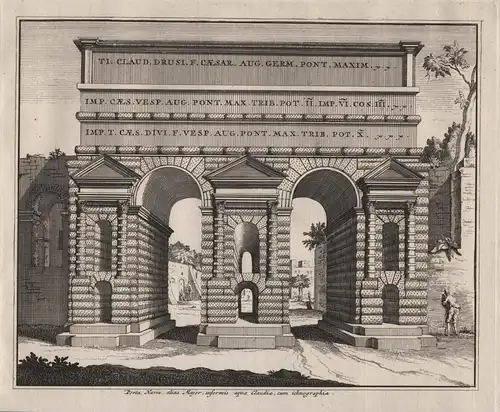 Porta Naevia, alias Major, informis aquae Claudiae, cum ichnographia - Roma Rome Rom Porta Maggiore architectu
