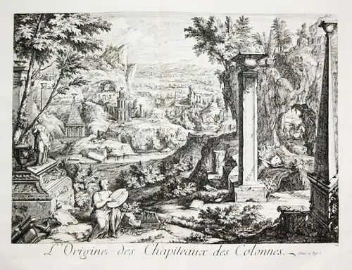 L'Origine des Chapiteaux des Colonnes. - Roma Rome Rom architecture Architektur Italy Italia veduta incisione