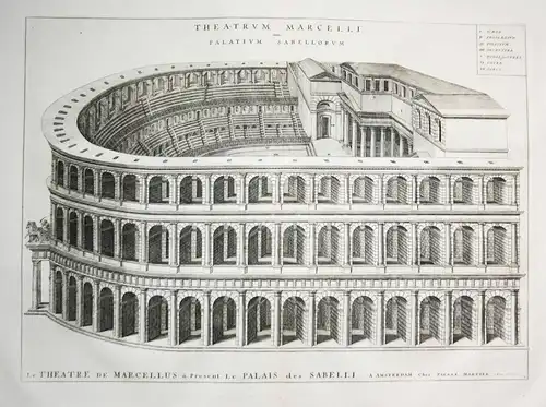 Theatrum Marcelli nunc Palatium Sabellorum. - Roma Rome Rom Teatro di Marcello Theatre of Marcellus architectu
