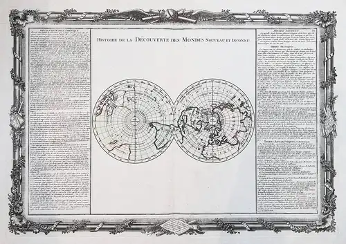 Histoire de la Decouverte des Mondes Nouveau et Inconnu - World map Weltkarte Mappemonde Australia  Antarctic