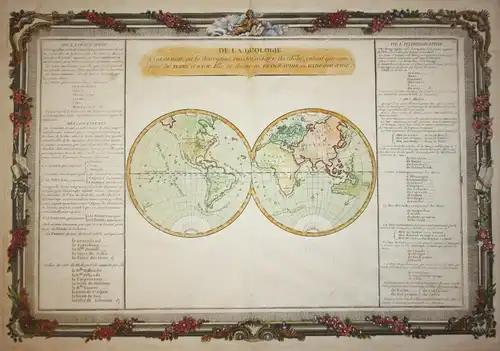 De la Geologie - World Map Weltkarte Mappemonde Karte