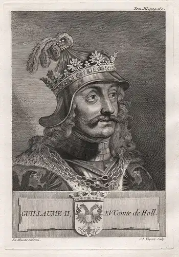 Guillaume II, XVe. Comte de Holl. - William II of Holland (1227-1256) count Graf graaf Portrait