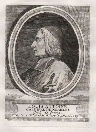 Louis Antoine Cardinal de Noailles  - Louis Antoine de Noailles (1651 - 1729) cardinal Kardinal Paris France K