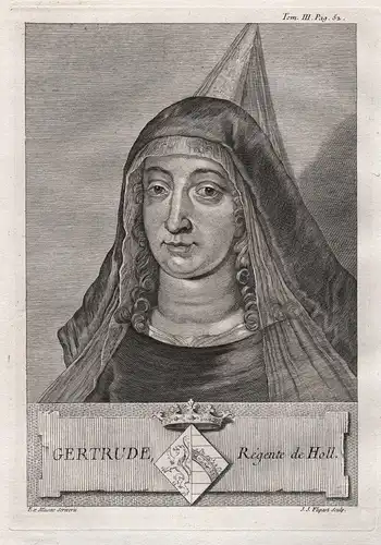 Gertrude, Regente de Holl. - Gertrud von Sachsen (1030-1113) Holland Gräfin Vlaanderen Portrait