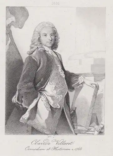 Claude Villaret - Claude Villaret (c.1715-1766) poet poete Dichter writer author Portrait