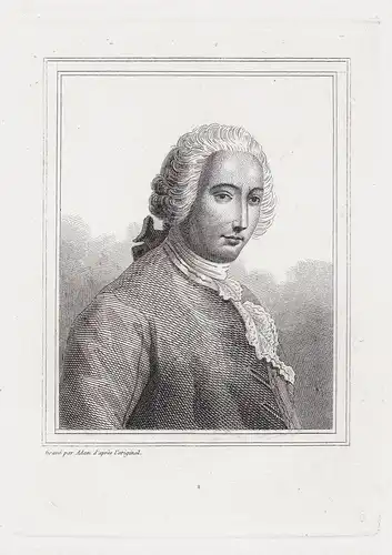 Jean-Francois de Saint-Lambert (1716-1803) poet poete author writer Portrait gravure