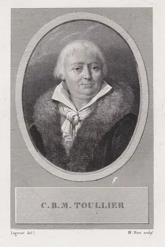 C. B. M. Toullier - Charles Bonaventure Marie Toullier (1752-1835) jurist juriste Rennes Portrait engraving