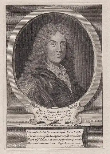 Jean Franc. Regnard - Jean-Francois Regnard (1655-1709) poet poete dramatis dramaturge Portrait