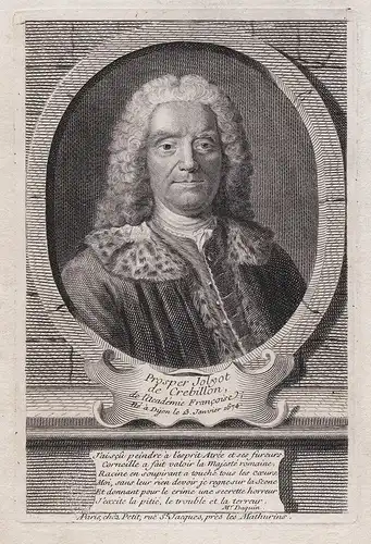 Prosper Jolyot de Crebillon - Prosper Jolyot Crebillon (1674-1762) poet poete tragedian Portrait