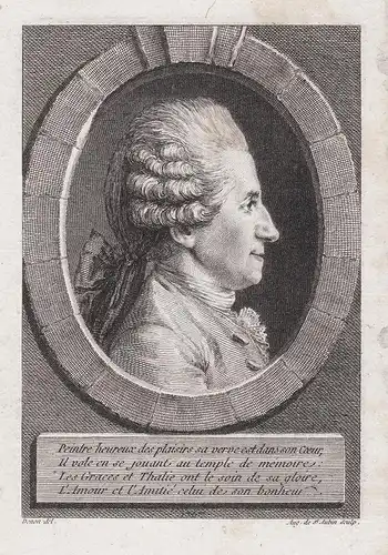 Peintre heureux des plaisirs sa verve est dans son coeur.... - Claude-Joseph Dorat (1734-1780) writer ecrivain