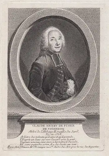 Claude Henry de Fusée de Voisenon - Claude-Henri de Fusee de Voisenon (1708-1775) writer playwright gravure Po