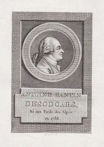 Antoine Fantin Desodoars - Antoine Etienne Fantin-Desodoards (1738-1820) historien historian Portrait gravure