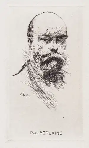 Paul Verlaine - Paul Verlaine (1844-1896) poet Dichter poete Polska Polen Poland Judaica Portrait