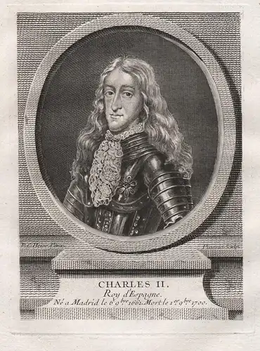 Charles II - Carlos II de Espana (1661-1700) Karl II von Spanien König king Spain Spanien Espagne Kupferstich