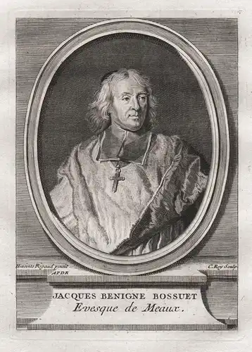 Jacques Benigne Bossuet - Jacques Benigne Bossuet (1627-1704) eveque Meaux Condom ecrivain gravure Kupferstich