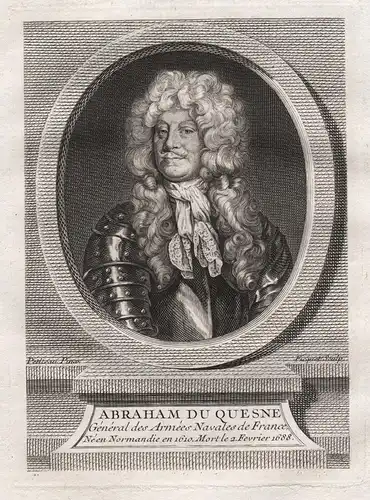 Abraham du Quesne - Marquis Abraham II Duquesne (c.1604-1688) Admiral naval officer Kupferstich Portrait engra
