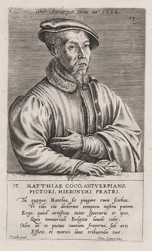 Matthiae Coco, Antverpiano Pictori, Hieronymi Fratri - Matthys Cock (c.1505-1548) painter peintre Maler Renais