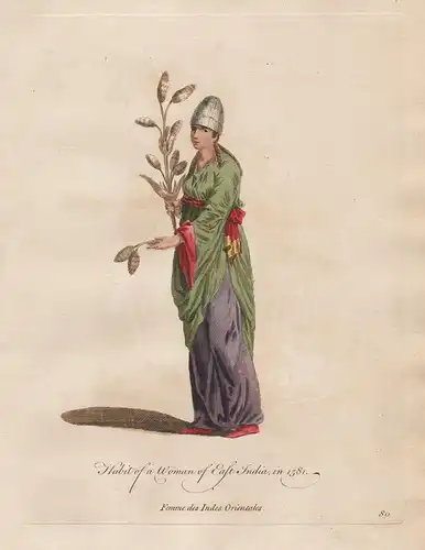 Habit of a woman of East India, in 1581 - East Indies Southeast India Indien Asia Asien Trachten costumes cost