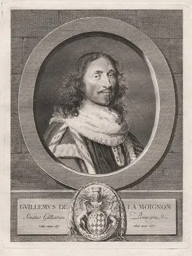 Guillemus de la Moignon - Guillaume I de Lamoignon (1617-1677) Marquis de Basville Parlament Paris Portrait en