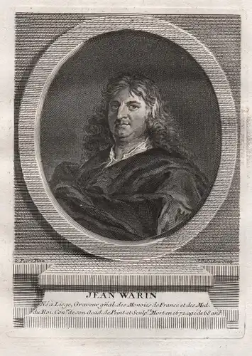 Jean Warin - Jean Varin (1607-1672) Bildhauer sculpteur sculptor Kupferstich Portrait gravure engraving