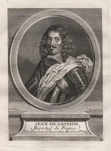 Jean de Gassion - Jean de Gassion (1609-1647) military commander Marechal de France Kupferstich Portrait gravu