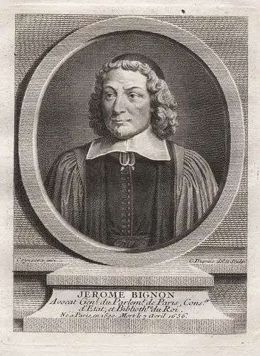 Jerome Bignon - Jerome Bignon (1589-1656) lawyer avocat jurist Paris Parlament Portrait gravure