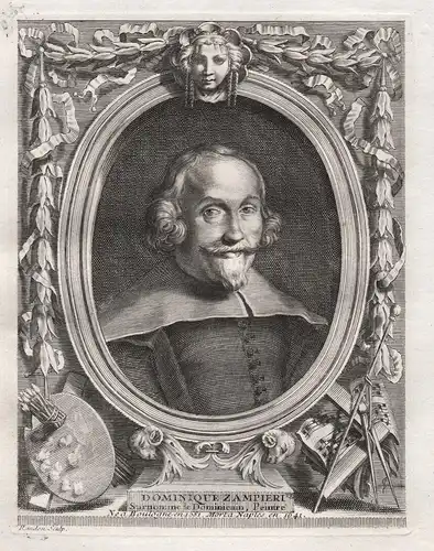 Dominique Zampieri - Domenichino (1581-1641) Maler painter pittore peintre Portrait engraving