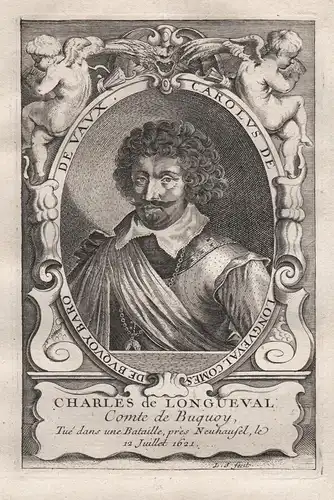 Charles de Longueval - Charles Bonaventure de Longueval (1571-1621) Kupferstich Portrait engraving commander
