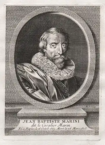 Jean Baptiste Marini - Giambattista Marino (1569-1625) poet Dichter Naples Portrait