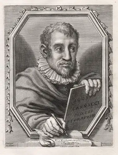 Agost. Carracci - Agostino Carracci (1557-1602) pittore painter Maler engraver Kupferstecher Kupferstich Portr