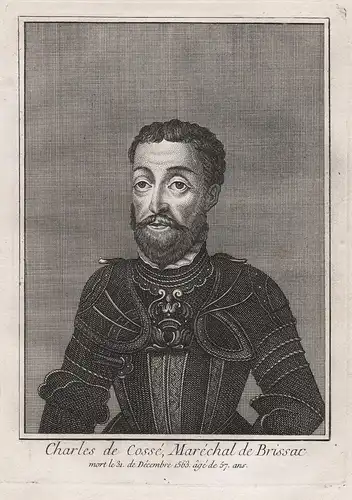 Charles de Cossé, Maréchal de Brissac. - Charles I de Cossé (1505-1563) falconer Fauconnier Brissac Portrait