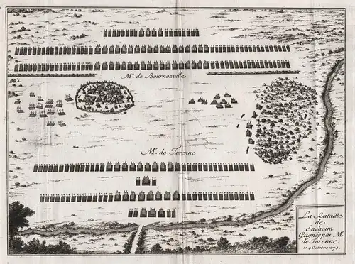 La bataille de Ensheim - Entzheim Enzheim Bas-Rhin Grand-Est Elsass Alsace gravure bataille de 1674