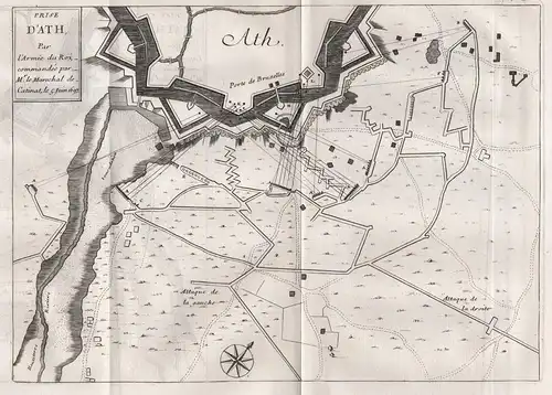 Prise d'Ath - Ath Aat Hainaut Belgique Belgium gravure siege 1697