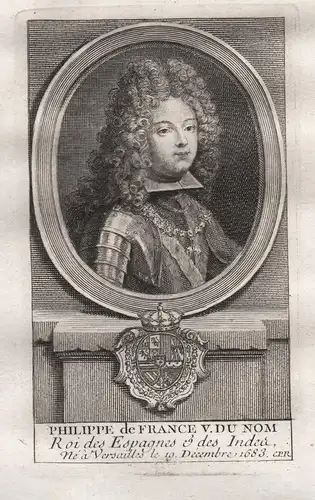 Philippe de France V du nom Roi des Espagnes - Philipp V of Spain (1683-1746) Felipe rey Espana Spanien King R