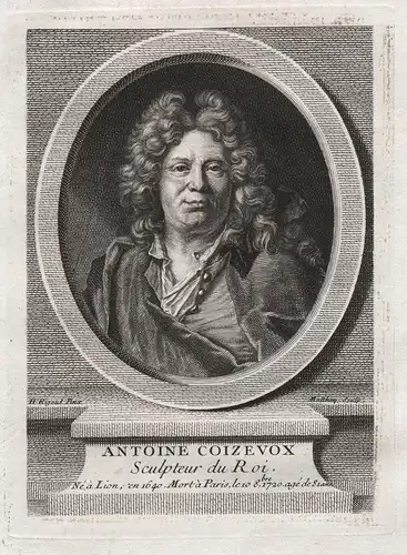Antoine Coizevox - Antoine Coysevox (1640-1720) Bildhauer sculpteur sculptor Versailles Portrait gravure