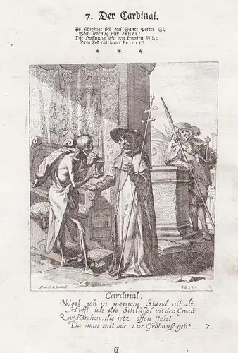 Der Cardinal - Kardinal cardinal Totentanz dance of death Kupferstich engraving