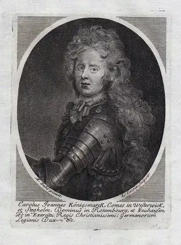 Carolus Joannes Königsmarck - Hans Karl von Königsmarck (1659-1686) Knight of Malta Offizier Portrait